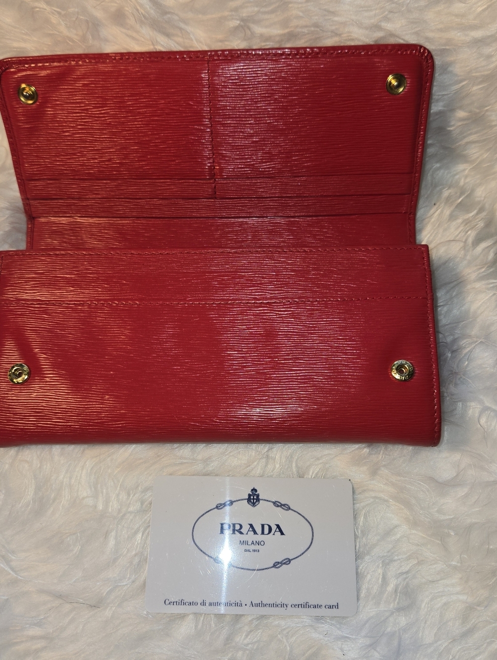 Prada Red Saffiano Vitello Move Wallet Crossbody Bag Id Card Holder With Chain - Picture 8 of 16
